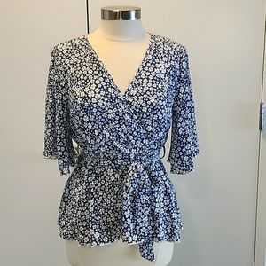 Blue Floral Blouse